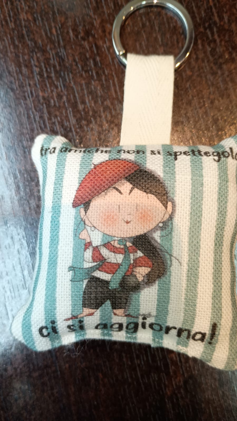 Portachiavi imbottito 6.5 cm con frase